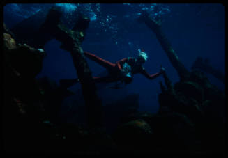 Diver on the wreck of the COOMA 