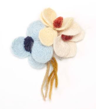 Crocheted angora poppy bouquet