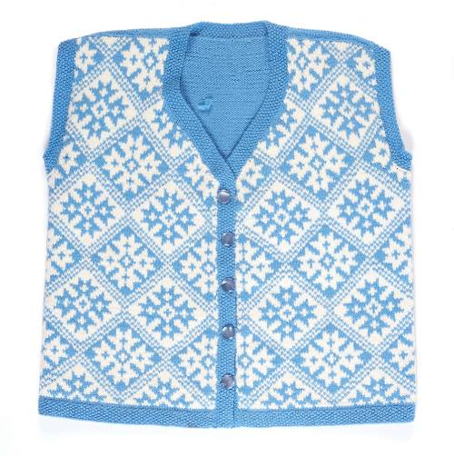 Wool vest with snowflake pattern