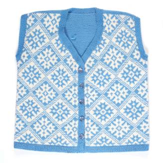 Wool vest with snowflake pattern