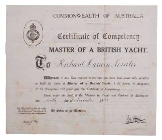 Richard Nossiter's Yachtmaster's Certificate