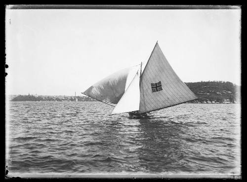 18-foot skiff AUSTRALIA on Sydney Harbour, inscribed 937