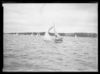 18-foot skiffs on Sydney Harbour, inscribed 952