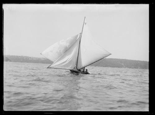 Possibly a 12'foot skiff sailing near Abbotsford Point on Parramatta River on Sydney Harbour reaches , inscribed 1112