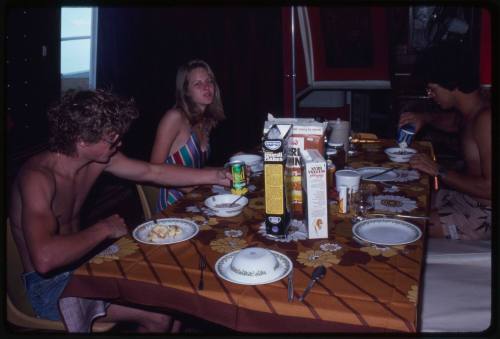 Breakfast during the filming of "The Blue Lagoon"