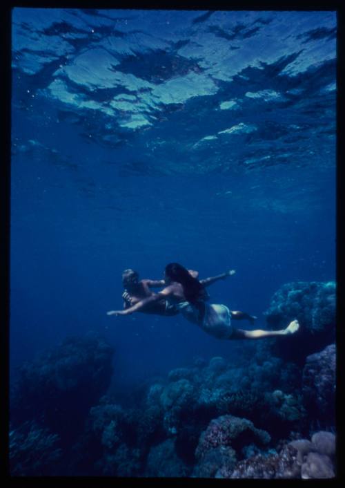 Chris Atkins and Brooke Shields from filming of "The Blue Lagoon"