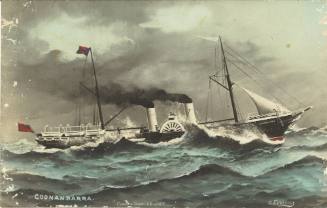 Paddle steamer COONANBARRA caught in the Cawarra gale of 12 July 1866