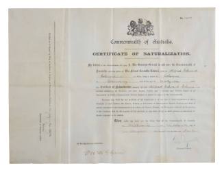 Certificate of naturalisation for Alfred Erlemann
