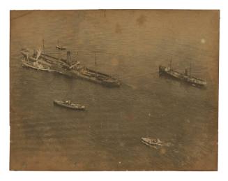 A listing trawler in English Channel taken from RNAS airship
