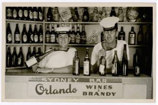 John Withers and naval crewman at Sydney Bar
