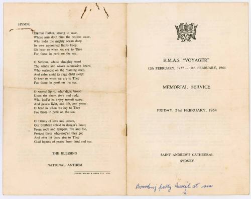 HMAS VOYAGER Memorial Service Booklet