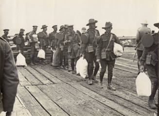 Troops (probably Australian Flying Corps) about to board the ORSOVA