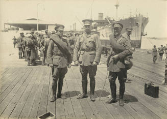 Officers awaiting embarkation on the troopship HORORATA, Melbourne