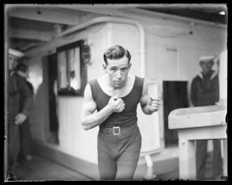 Chilean boxer Hector Villarroel or Victor Reyes posing on GENERAL BAQUEDANO