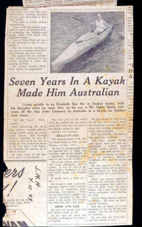 Newspaper clipping from the Sydney Morning Herald