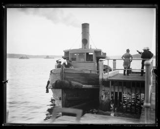 Tug docked at Bradleys Head, probably after the GREYCLIFFE disaster