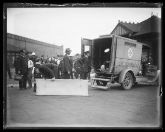 Ambulance at Fort Macquarie after GREYCLIFFE disaster
