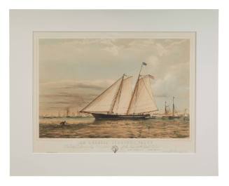 Portside view of the AMERICA under sail