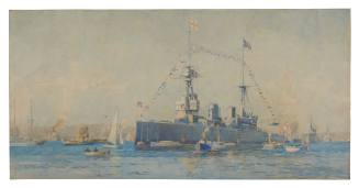 HMS NEW ZEALAND, Lord Jellicoe celebrates the signing of peace, Sydney Harbour