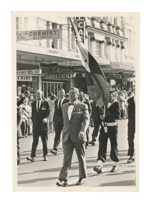 Dudley Charles Northam marching in an ANZAC Day parade