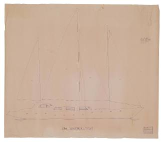 Sail Plan, 38.4M Schooner Yacht, John K Griffin designer