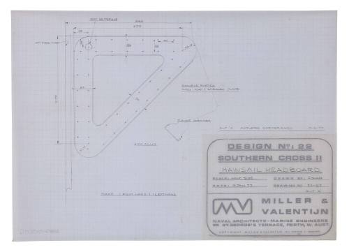 Mainsail Headboard for SOUTHERN CROSS II