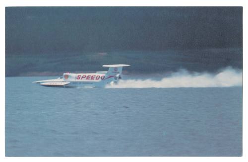 SPIRIT OF AUSTRALIA, the world's fastest boat designed, built and driven by Ken Warby. Blowing Dam, Tumut, NSW. 8th October 1978, 511 km/h - 317 MPH