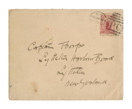 Envelope for handwritten letter to Captain Thorpe from Ernest Shackleton