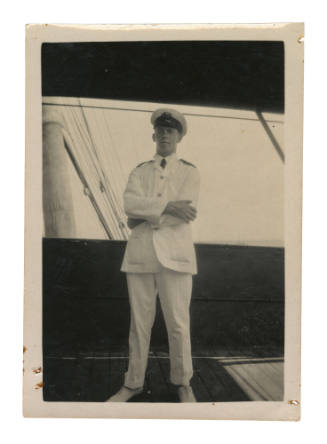 Man in white uniform possibly Dudley Charles Northam