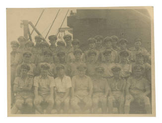 Group photograph of men on HMAS WESTRALIA including Dudley Charles Northam