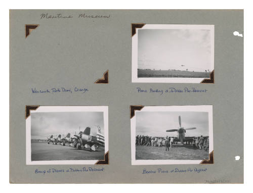 Sheet of an album with three photographs