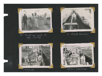 Sheet of an album with four photographs
