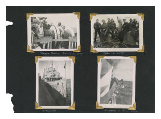 Sheet of an album with five photographs