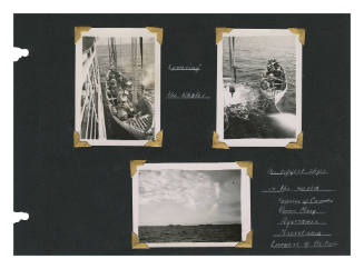 Sheet of an album with three photographs