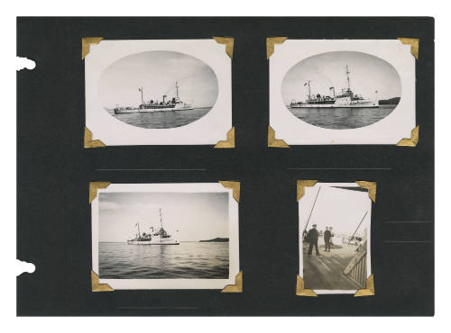 Sheet of an album with four photographs