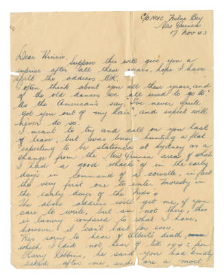 Letter to Win dated 17 Nov 43