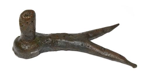 Bronze pintle for sandstone portico door from the wreck site of the BATAVIA