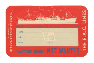 Baggage label from the East Asiatic Company