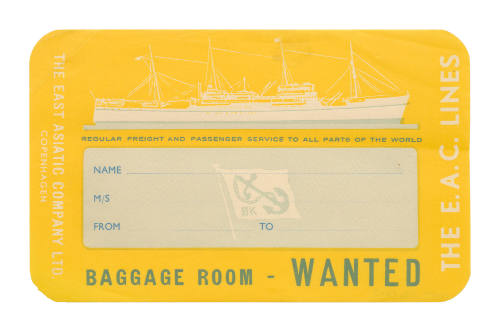 Baggage label from the East Asiatic Company