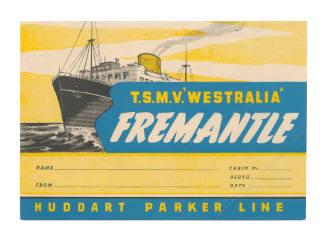 Huddart Parker Line TSMV WESTRALIA baggage label