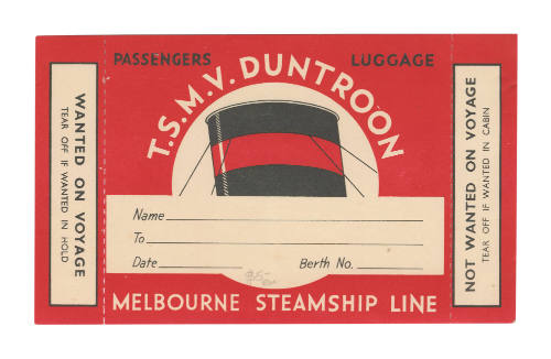 Baggage label TSMV DUNTROON
