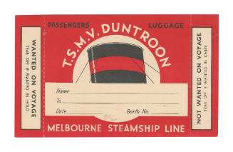 Baggage label TSMV DUNTROON