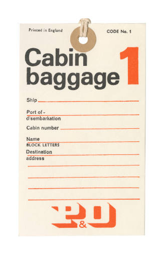 Cabin baggage label P&O