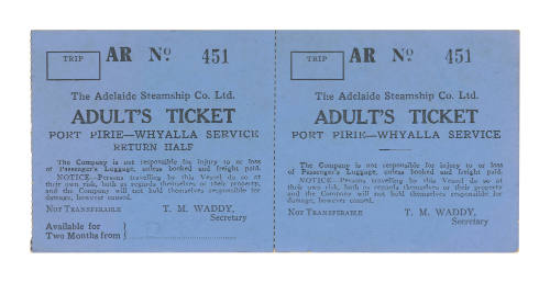 Adult return ticket - Port Pirie - Whyalla Service