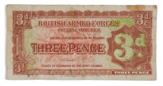 Three pence note with message of friendship