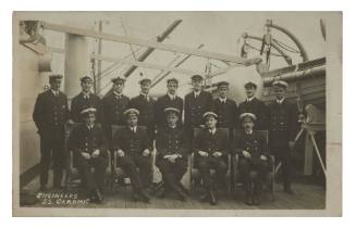 Post card depicting a group photograph of the engineer officers of CERAMIC