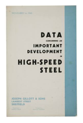 Data Concerning an Important Development in High Speed Steel