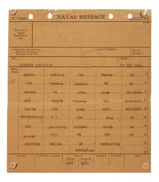 Naval Message to CESSOCK AND COLAC