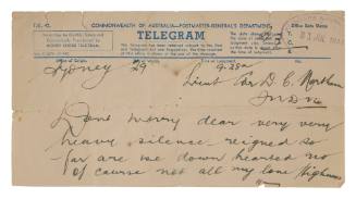 Telegram from Dudley Charles Northam