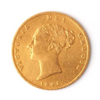 Queen Victoria half sovereign, 1843